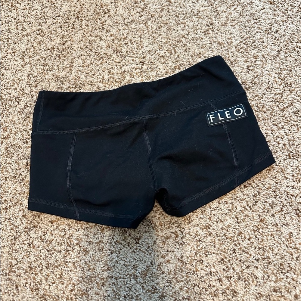 Fleo Black Athletic Shorts with Compression Fit
